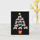 Video Game Controller kerstboom Mannen van Kerstmi Kaart (Gele Bloem)