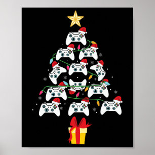 Video Game Controller kerstboom Mannen van Kerstmi Poster