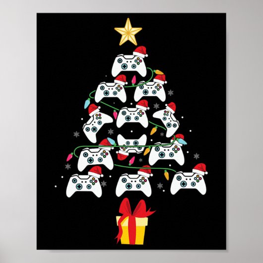 Video Game Controller kerstboom Mannen van Kerstmi Poster (Voorkant)
