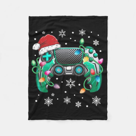 Video Game Controller Kerstkerstkerstkerstkerstker Fleece Deken (Voorkant)