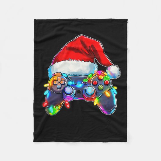 Video Game Controller Kerstkerstkerstkerstkerstker Fleece Deken (Voorkant)