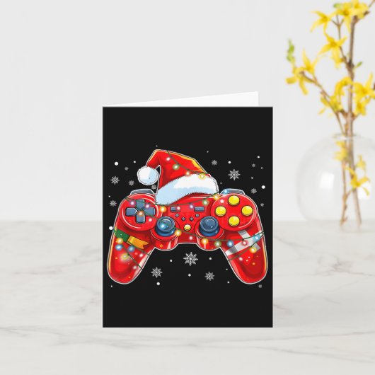 Video Game Controller Kerstkerstkerstkerstkerstker Kaart (Gele Bloem)