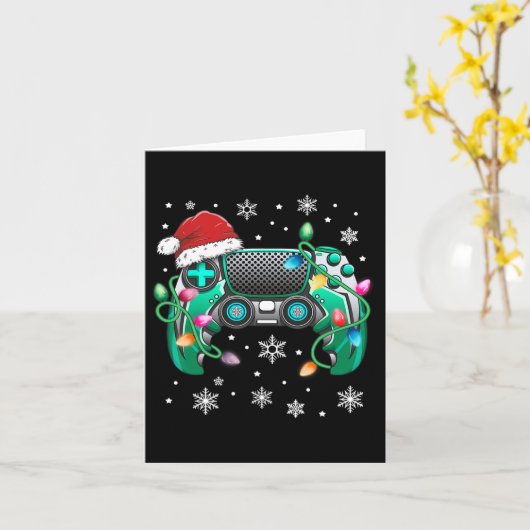 Video Game Controller Kerstkerstkerstkerstkerstker Kaart (Gele Bloem)
