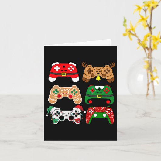 Video Game Controller Kerstkerstkerstkerstkerstker Kaart (Gele Bloem)