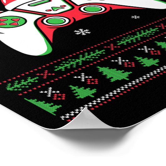 Video Game Controller Kerstkerstkerstkerstkerstker Poster (Hoek)