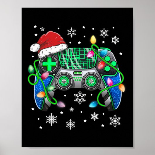 Video Game Controller Kerstkerstkerstkerstkerstker Poster (Voorkant)