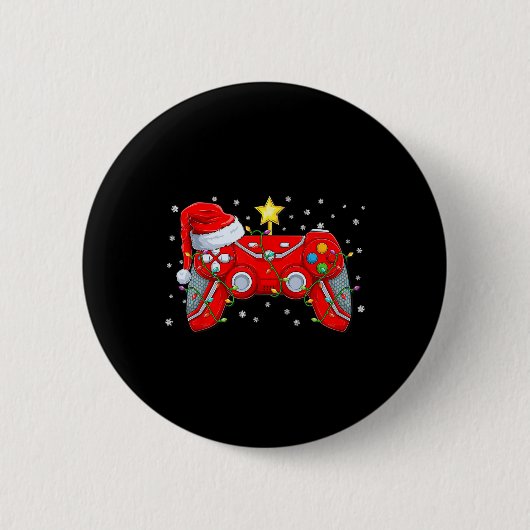 Video Game Controller Kerstkerstkerstkerstkerstker Ronde Button 5,7 Cm (Voorkant)