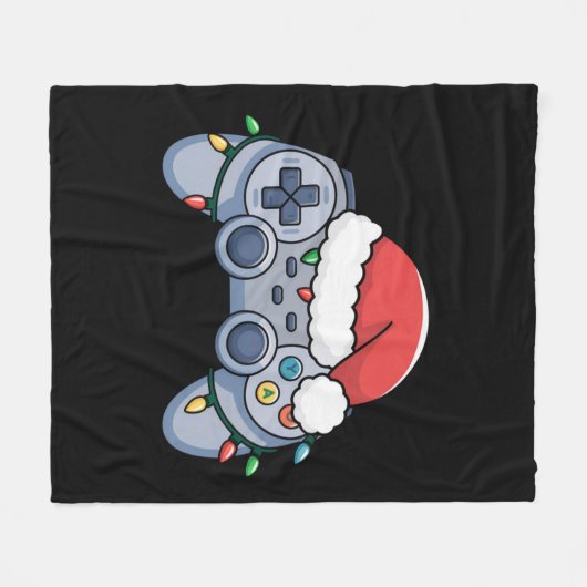 Video Game Controller kerstkerstkerstkerstkerstman Fleece Deken (Voorkant (Horizontaal))