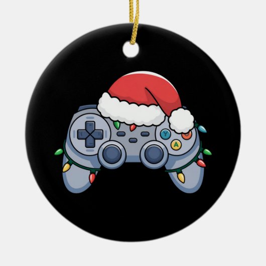 Video Game Controller kerstkerstkerstkerstkerstman Keramisch Ornament (Voorkant)