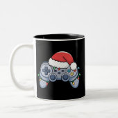 Video Game Controller kerstkerstkerstkerstkerstman Tweekleurige Koffiemok (Links)