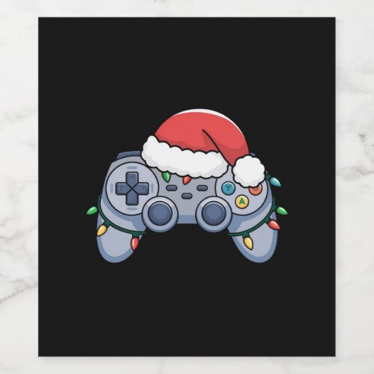 Video Game Controller kerstkerstkerstkerstkerstman Wijn Etiket (Enkel label)