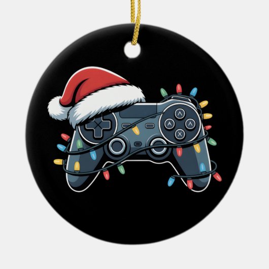 Video Game Controller Kerstman Gamer Boys Keramisch Ornament (Voorkant)