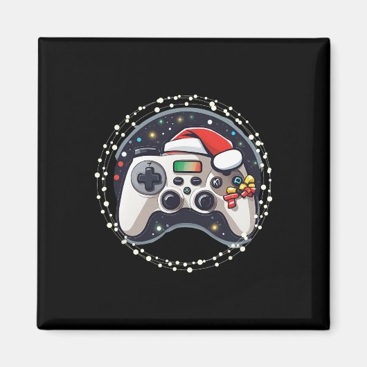 Video Game Controller Kerstman Hoed Kerst Spellen  Magneet (Voorkant)