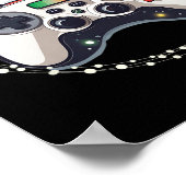 Video Game Controller Kerstman Hoed Kerstmis Gamen Poster (Hoek)