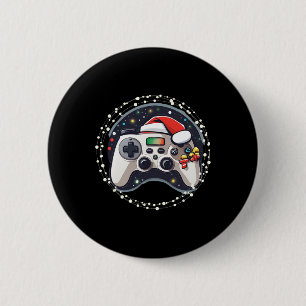 Video Game Controller Kerstman Hoed Kerstmis Gamen Ronde Button 5,7 Cm