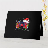 Video Game Controller Kerstman Kerstmuts Gamer Bo Kaart (Gele Bloem)