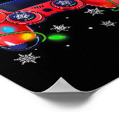 Video Game Controller Kerstman Kerstmuts Gamer Bo Poster (Hoek)