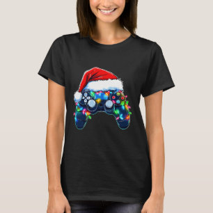 Video Game Controller Kerstman Kerstmuts Gamer Bo T-shirt