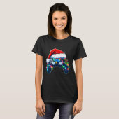 Video Game Controller Kerstman Kerstmuts Gamer Bo T-shirt (Voorkant volledig)