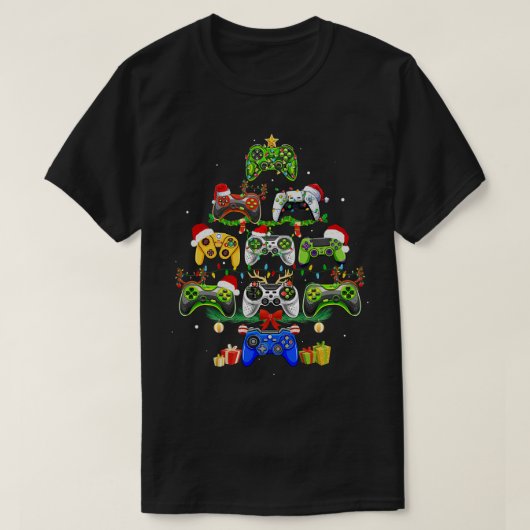 Video Game Controller Kerstmis Hat Boys Kind T-shirt (Design voorkant)