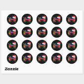 Video Game Controller Kerstmis Kerstman Hoed Gamer Ronde Sticker (Vel)