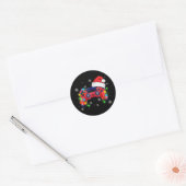 Video Game Controller Kerstmis Kerstman Hoed Gamer Ronde Sticker (Envelop)