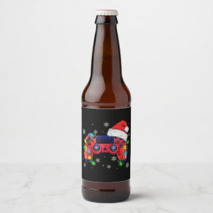 Video Game Controller Kerstmis Sinterklaas Hoed Ga Bier Etiket