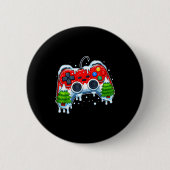Video Game Controller Kerstmis Sinterklaas Hoed Ga Ronde Button 5,7 Cm (Voorkant)