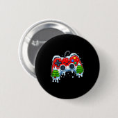Video Game Controller Kerstmis Sinterklaas Hoed Ga Ronde Button 5,7 Cm (Voorkant /achterkant)