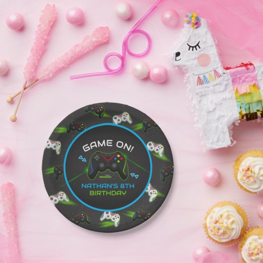 Video Game Controller Kids Verjaardag Papieren Bordje (Feest)