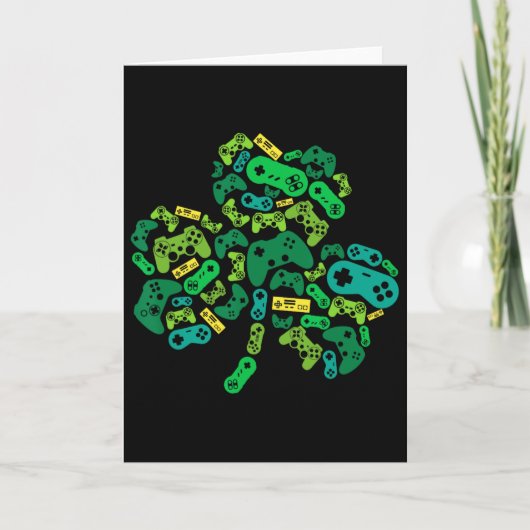 Video Game Controller Klaver St. Patrick's Day Jon Kaart (Voorkant)
