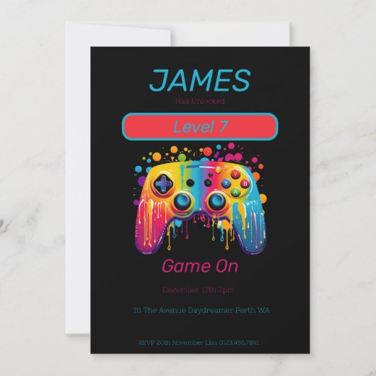 Video Game Controller Level 7 verjaardag Kaart (Voorkant)