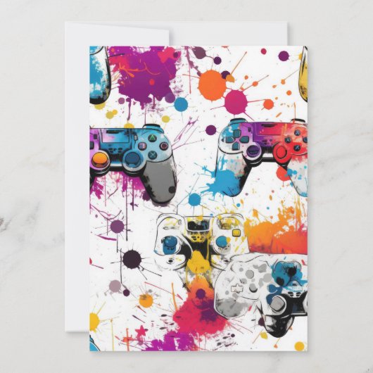 Video Game Controller Level 7 verjaardag Kaart (Achterkant)