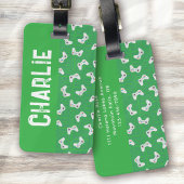 Video Game Controller Monogram Naam Groen Bagagelabel
