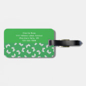 Video Game Controller Monogram Naam Groen Bagagelabel (Achterkant horizontaal)