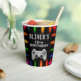 Video game Controller Neon Gaming Birthday Party Papieren Bekers