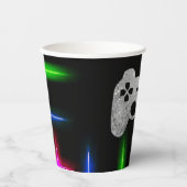Video game Controller Neon Gaming Birthday Party Papieren Bekers (Voorkant)
