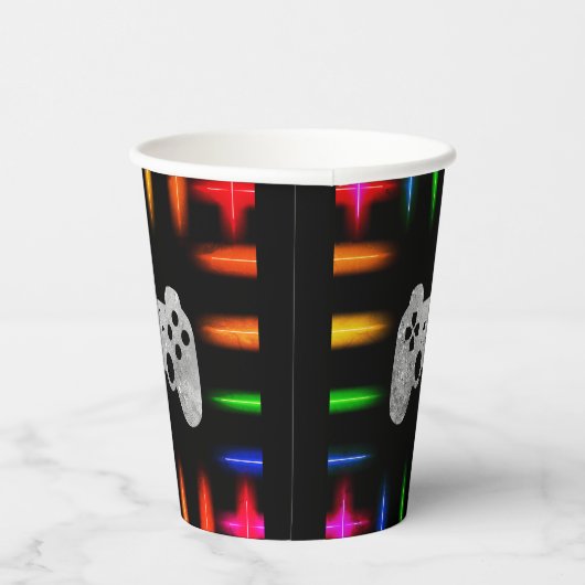 Video game Controller Neon Gaming Birthday Party Papieren Bekers (Rechts)