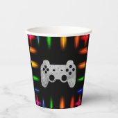 Video game Controller Neon Gaming Birthday Party Papieren Bekers (Voorkant)