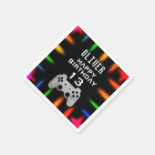 Video game Controller Neon Gaming Birthday Party Servet (Hoek)