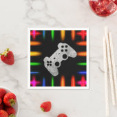 Video game Controller Neon Gaming Birthday Party Servet (Insitu)