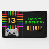 Video game Controller Neon Gaming Birthday Party Spandoek (Horizontaal)