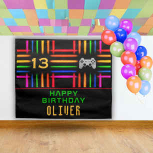 Video game Controller Neon Gaming Birthday Party Wandkleed