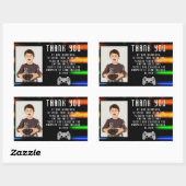 Video Game Controller Neon Gaming Foto Verjaardag Rechthoekige Sticker (Vel)