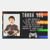 Video Game Controller Neon Gaming Foto Verjaardag Rechthoekige Sticker (Voorkant)