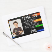 Video Game Controller Neon Gaming Foto Verjaardag Rechthoekige Sticker (Envelop)