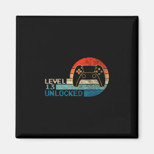 Video Game Controller Ontgrendeld Level 13 Verjaar Magneet