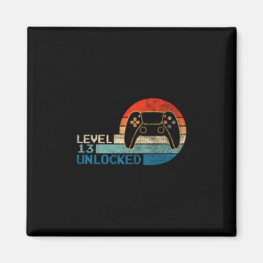 Video Game Controller Ontgrendeld Level 13 Verjaar Magneet (Voorkant)