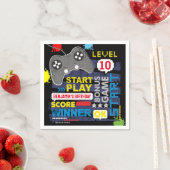 Video game-controller op gameniveau op zaterdag servet (Insitu)