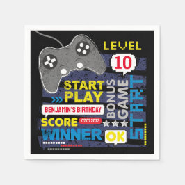 Video game-controller op gameniveau op zaterdag servet